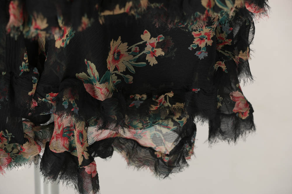 Ralph Lauren Black Floral Silk Dress