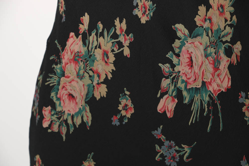 Ralph Lauren Black Floral Silk Dress