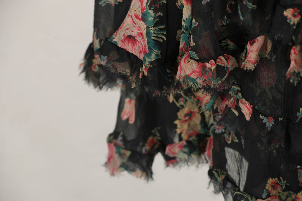 Ralph Lauren Black Floral Silk Dress