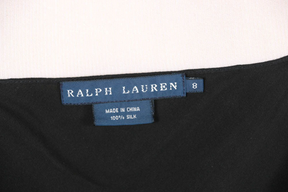 Ralph Lauren Black Floral Silk Dress