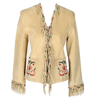 Double D Ranch Fringed, Beaded Suede Jacket Double D Ranch Fringed, Beaded Suede Jacket