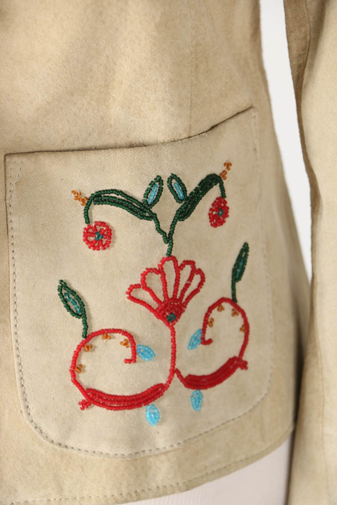 Double D Ranch Fringed, Beaded Suede Jacket