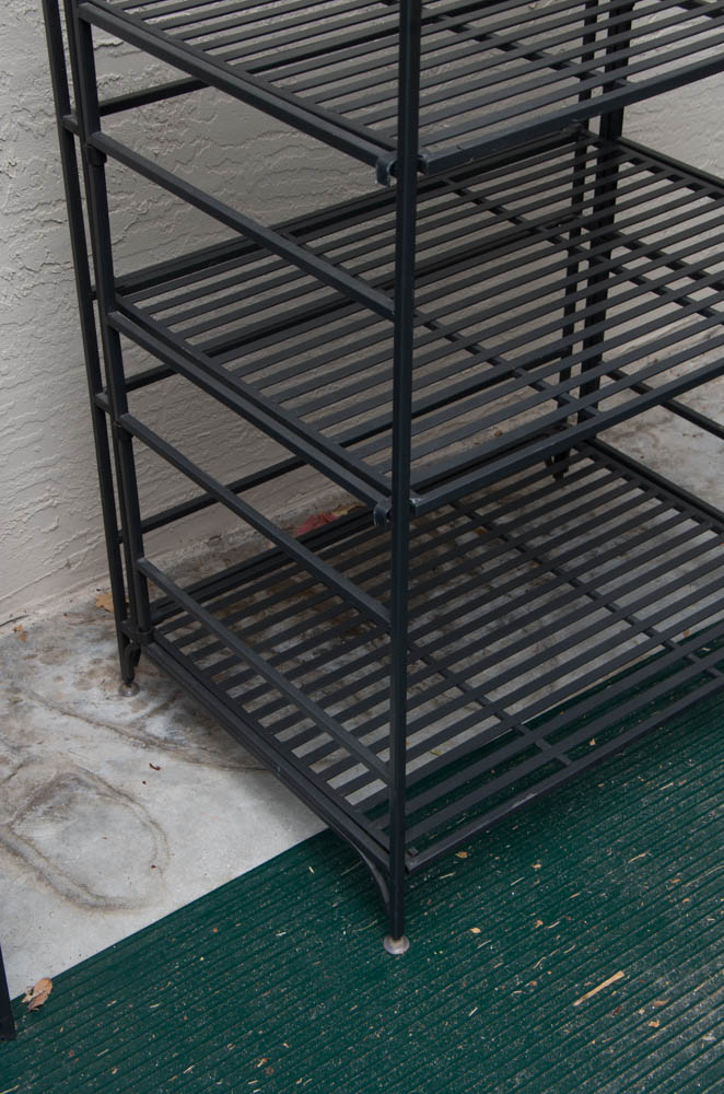 Three Folding Metal Shelves