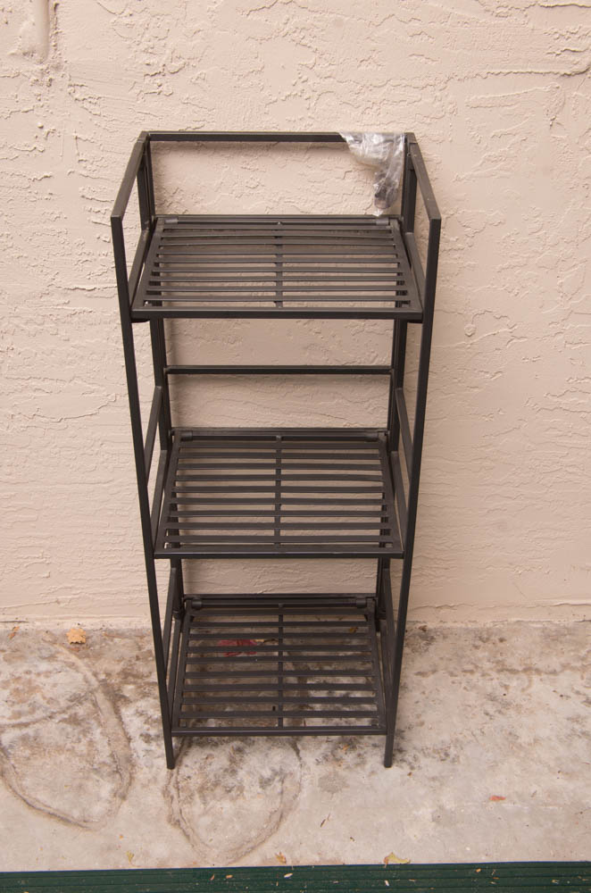 Three Folding Metal Shelves