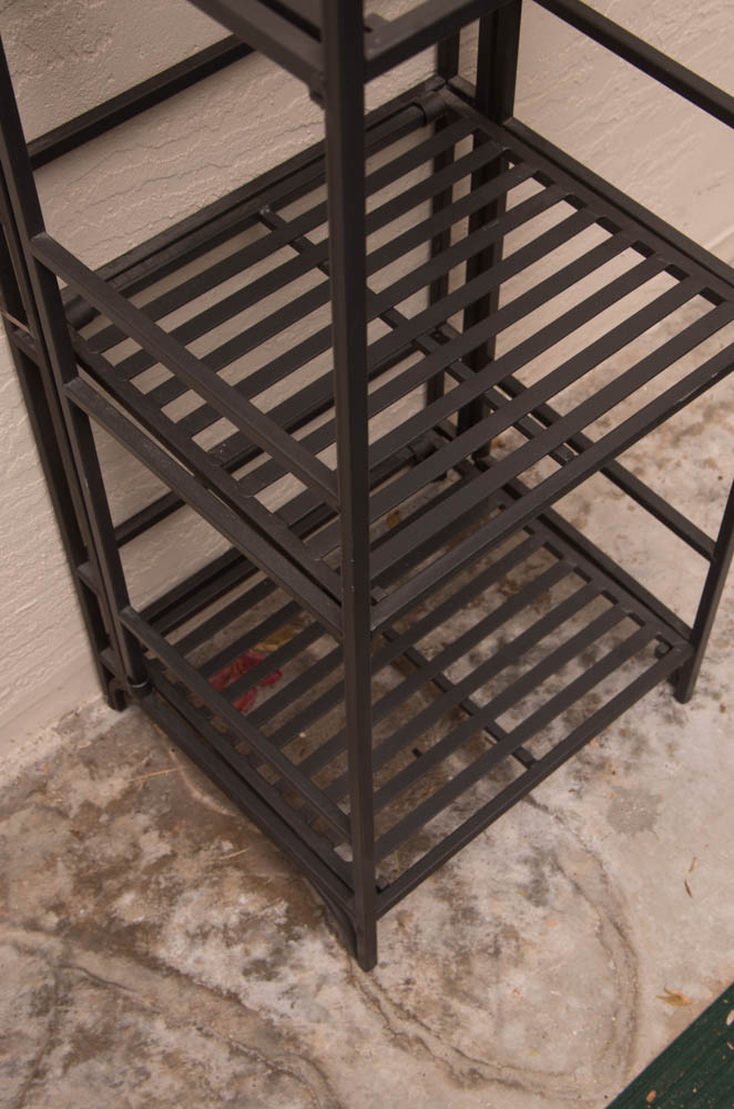 Three Folding Metal Shelves