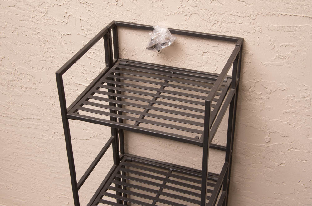 Three Folding Metal Shelves