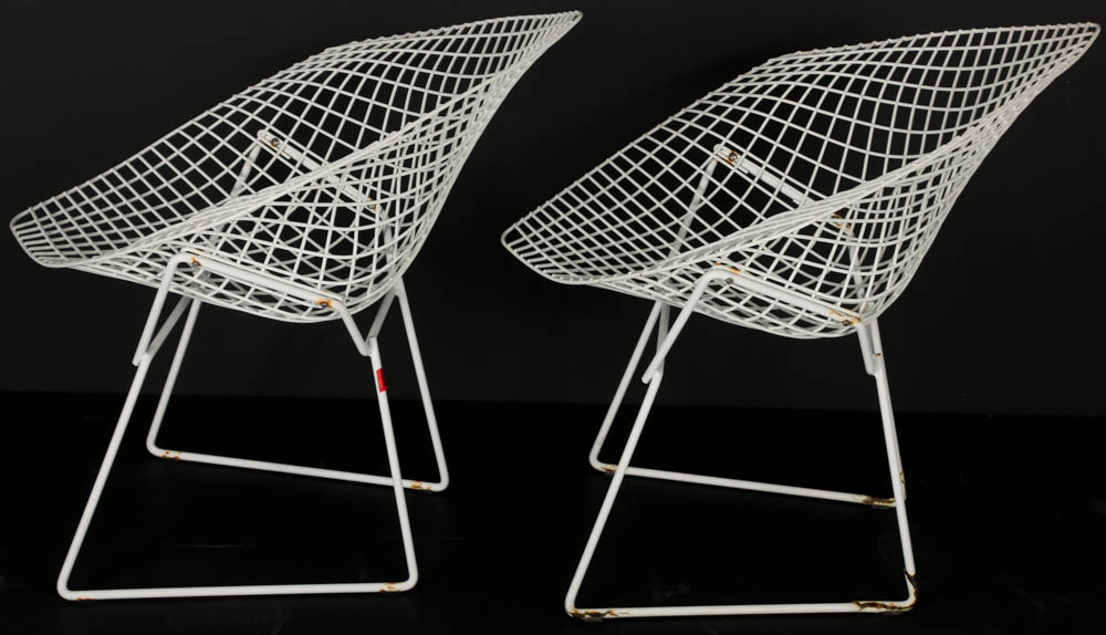 Pair of "Diamond" Lounge Chairs by Bertoia for Knoll