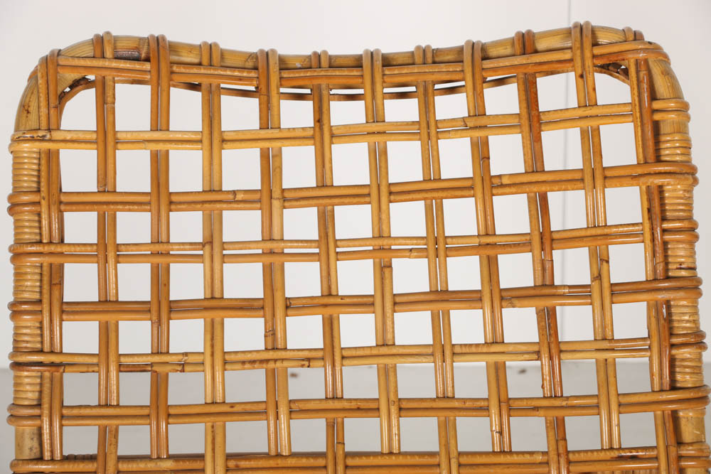 Vintage Rattan Contour Lounge Chair