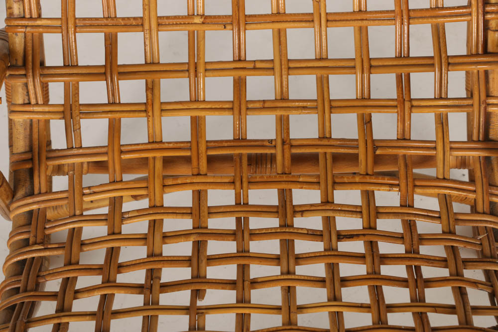 Vintage Rattan Contour Lounge Chair