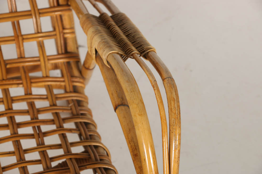 Vintage Rattan Contour Lounge Chair