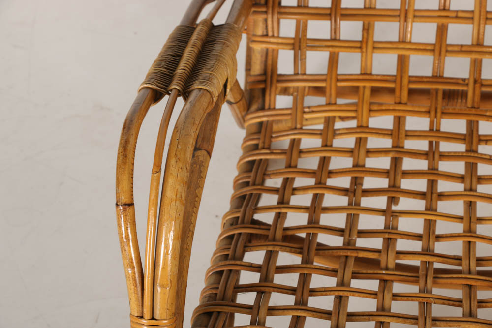 Vintage Rattan Contour Lounge Chair