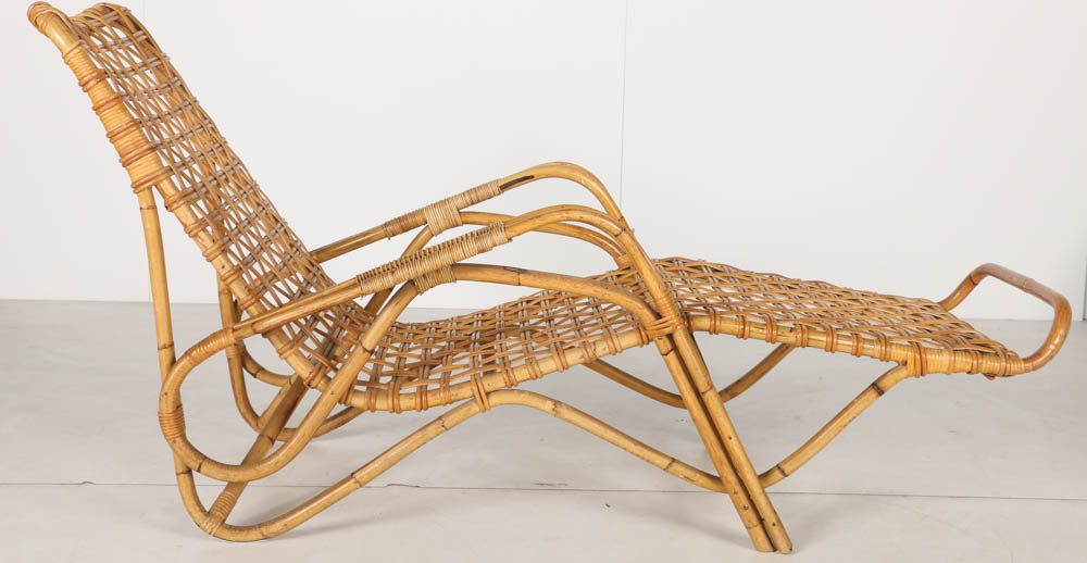 Vintage Rattan Contour Lounge Chair