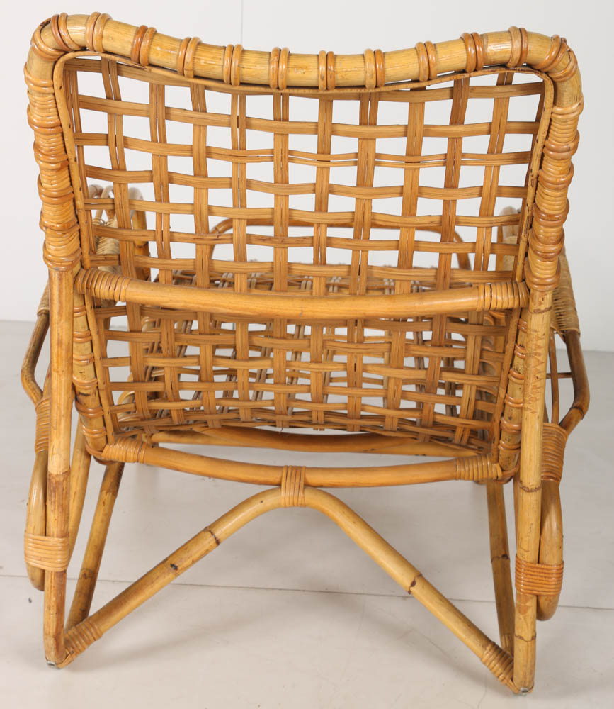 Vintage Rattan Contour Lounge Chair
