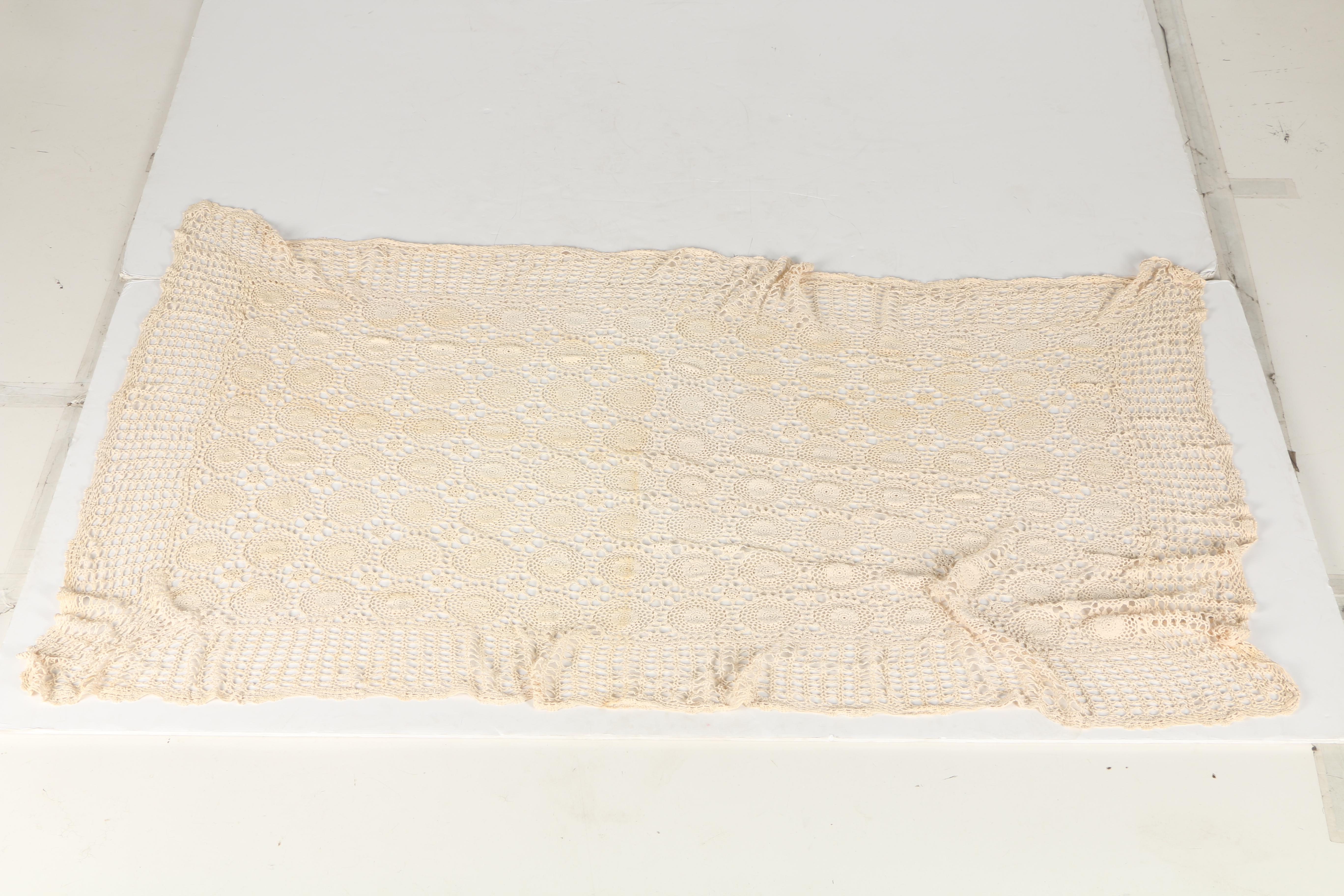 Crocheted Tablecloth and Doily