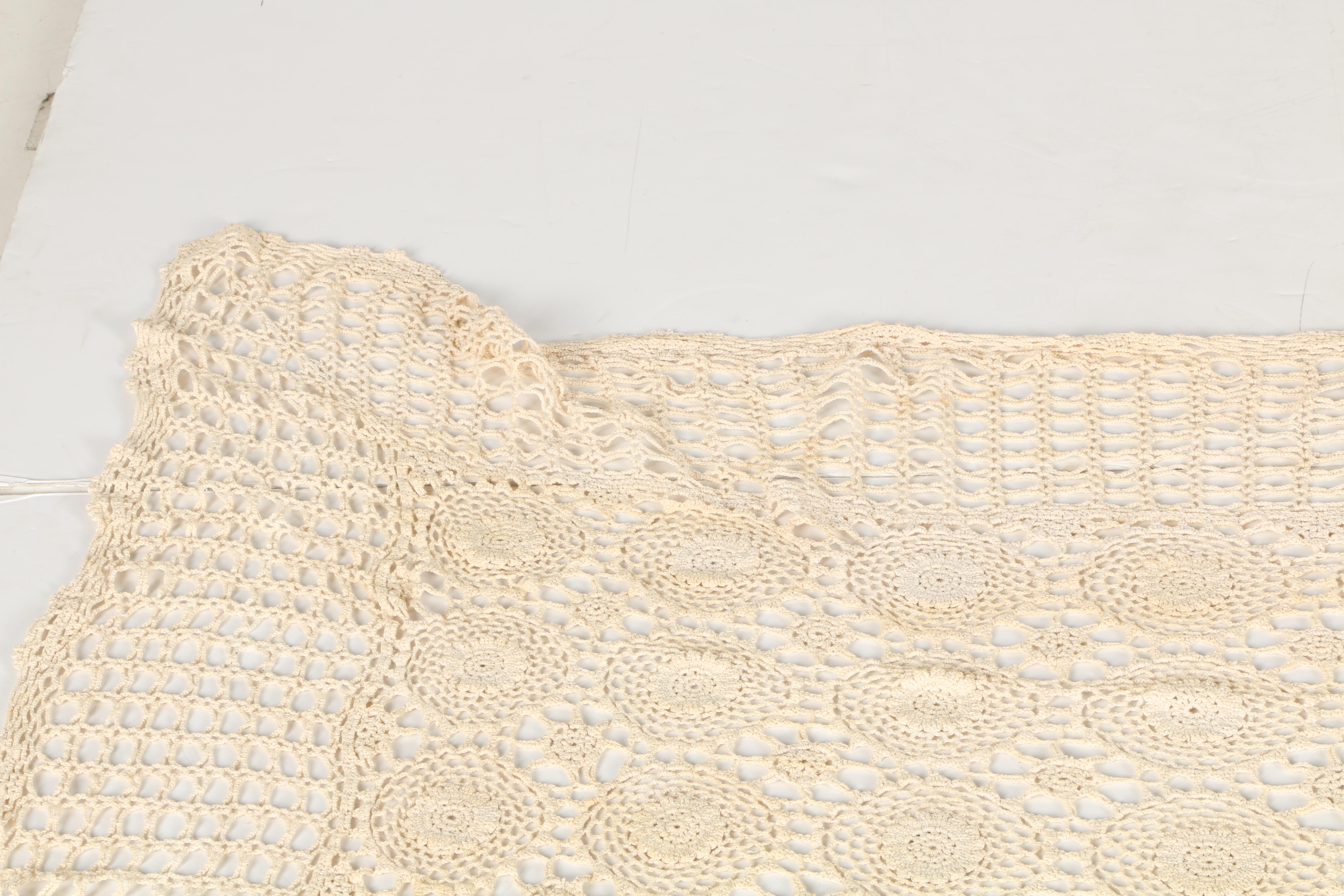 Crocheted Tablecloth and Doily