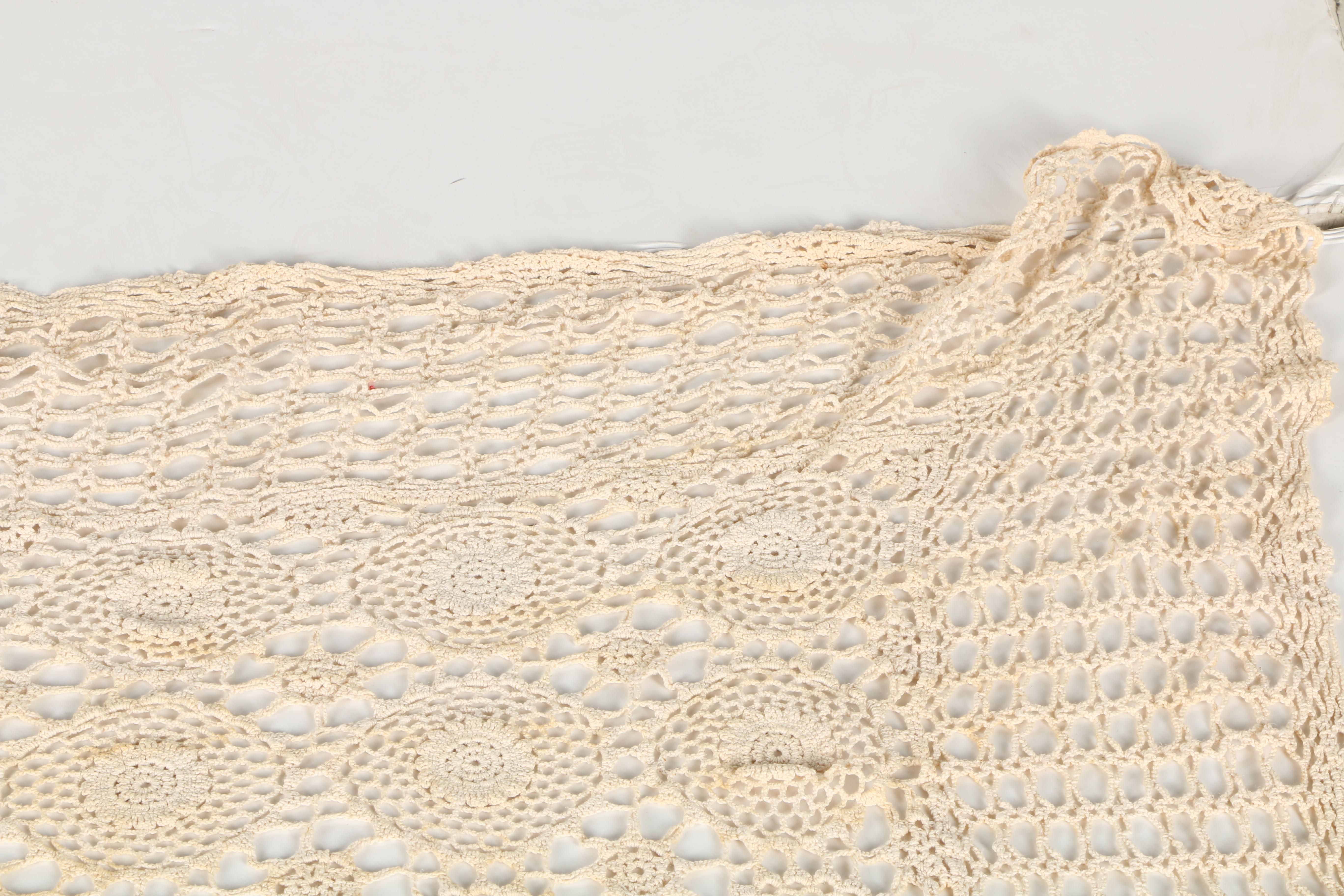 Crocheted Tablecloth and Doily