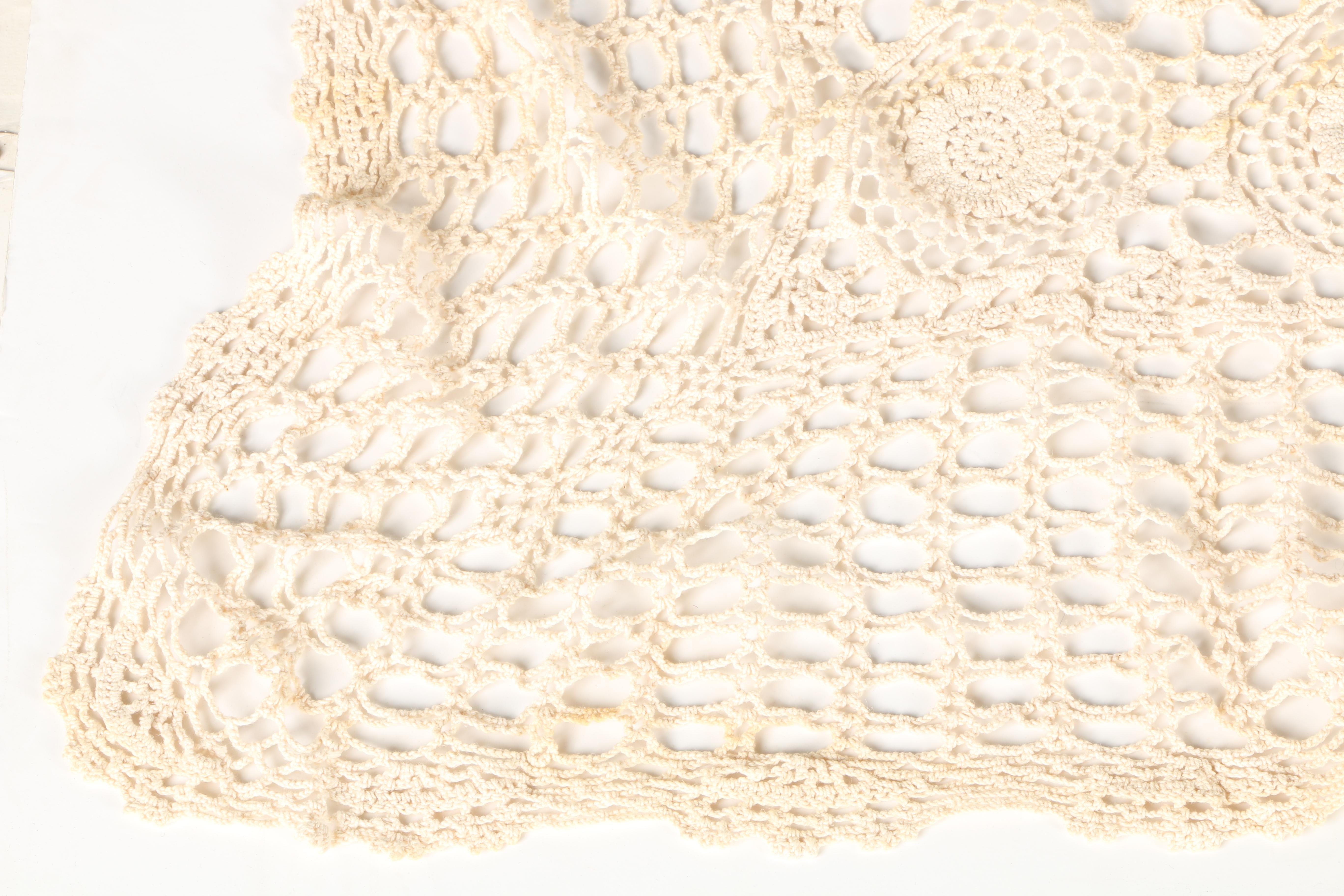 Crocheted Tablecloth and Doily