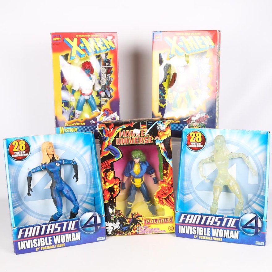 Poseable Action Figures Including "X-Men" and Marvel