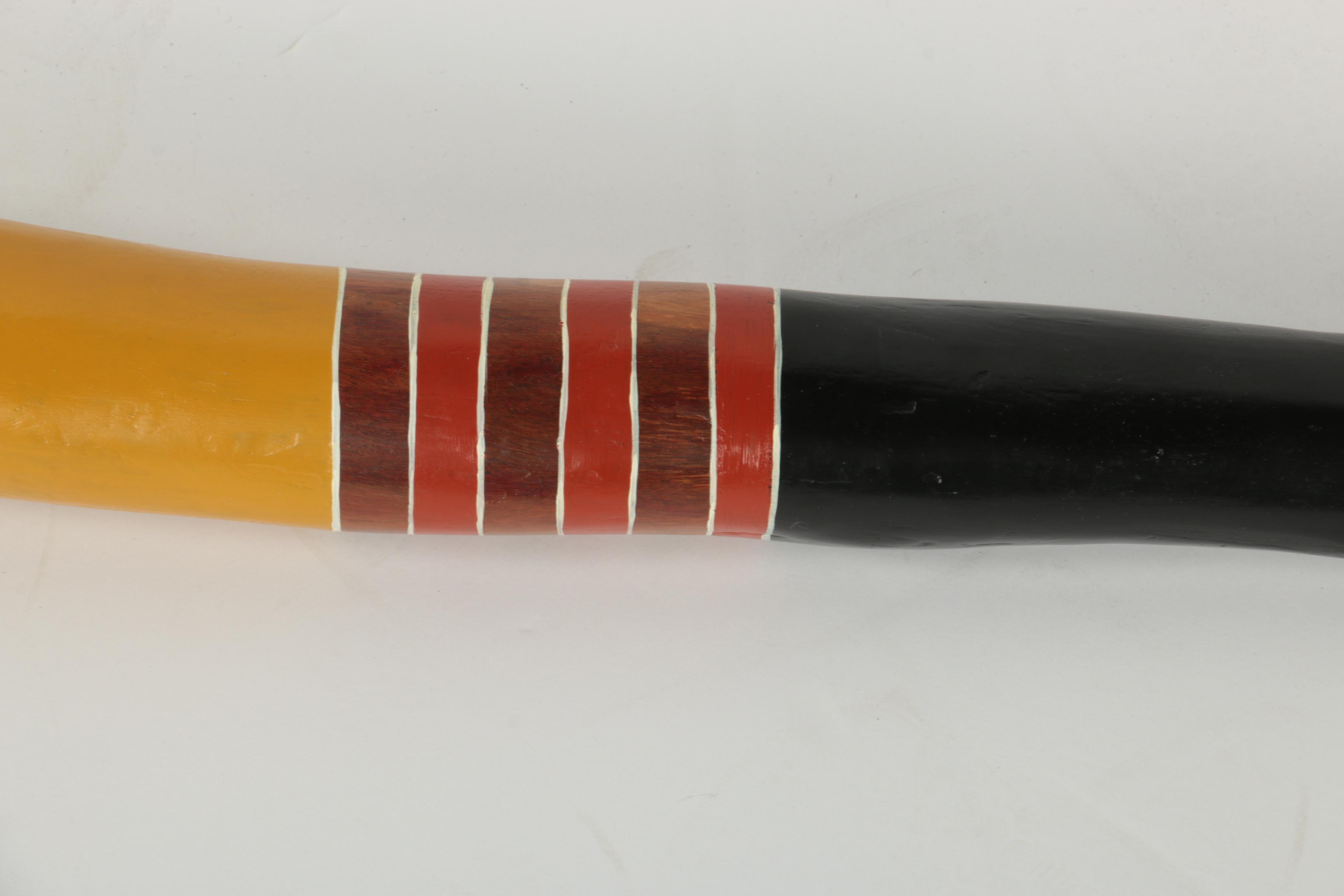 Aboriginal Style Painted Wood Walking Stick or Pole