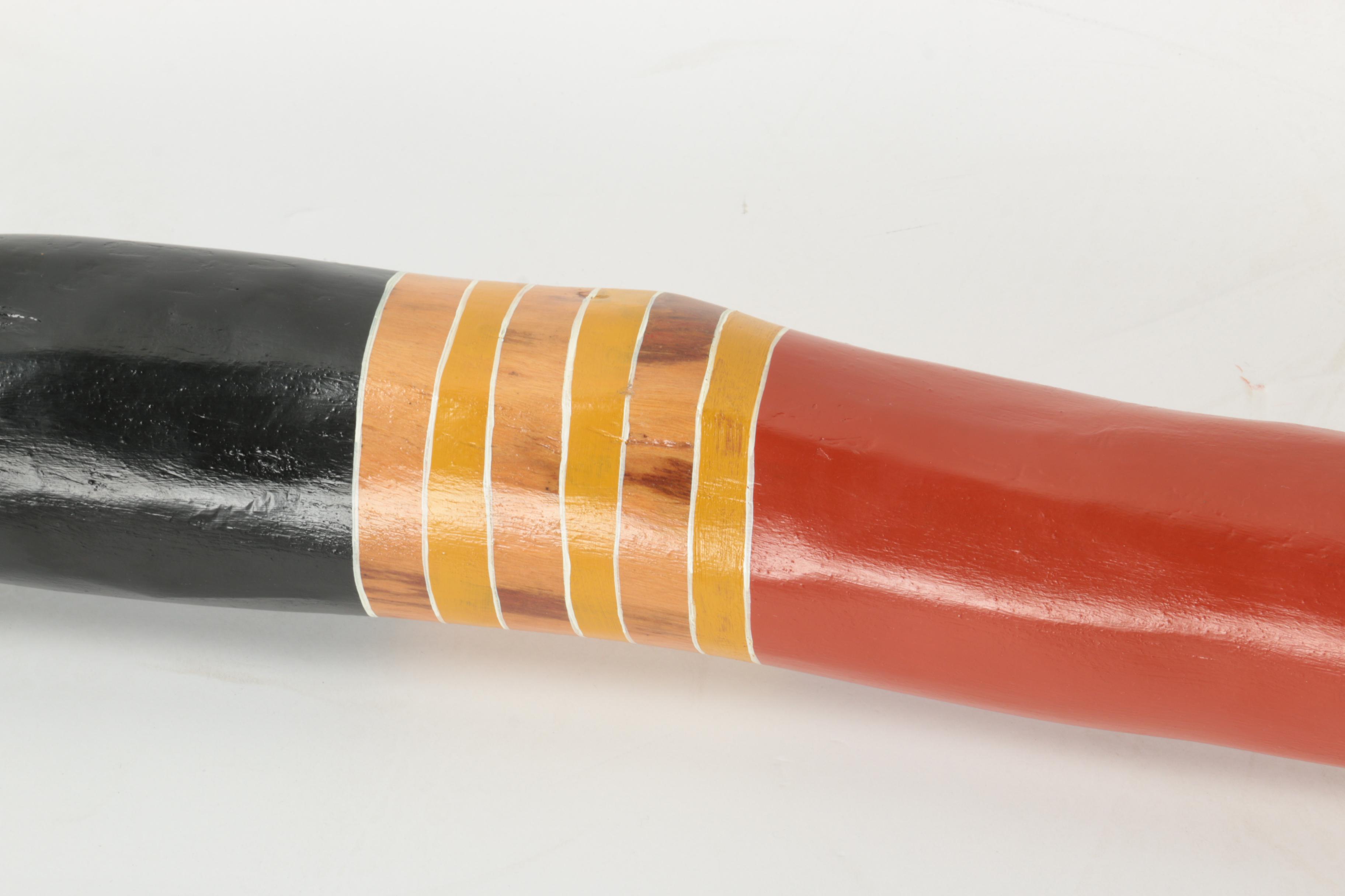 Aboriginal Style Painted Wood Walking Stick or Pole