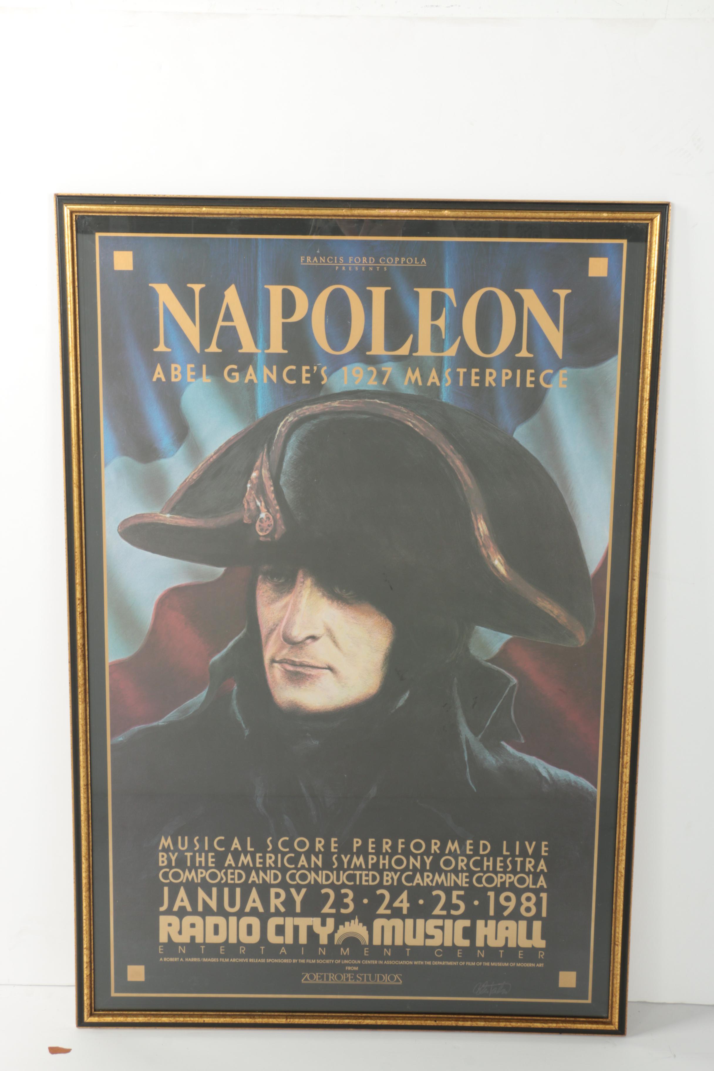 Offset Lithograph Poster for Radio City Music Hall's Performance of Abel Gance's "Napoleon"