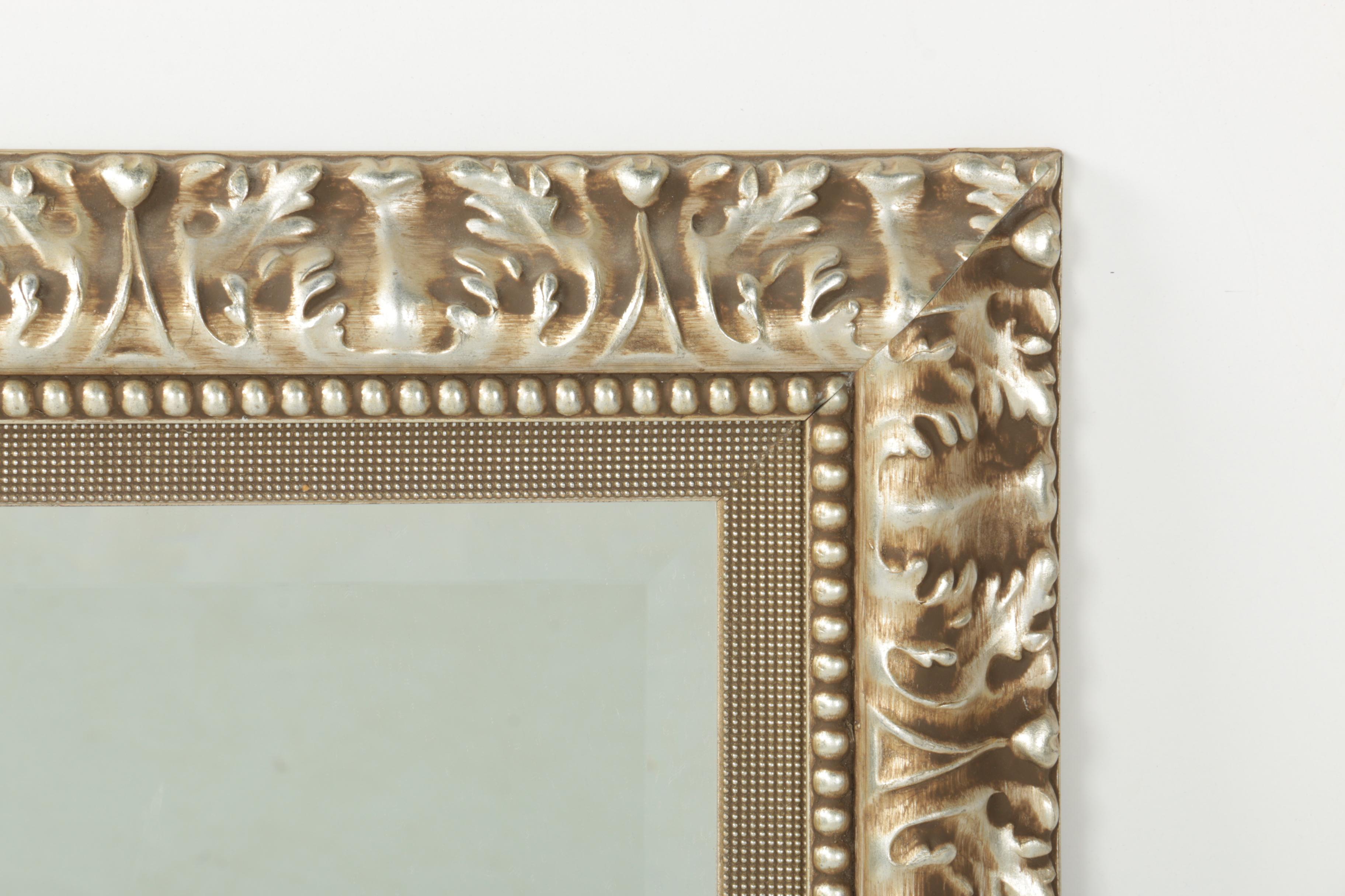 Rectangular Mirror in a Decorative Wood Frame