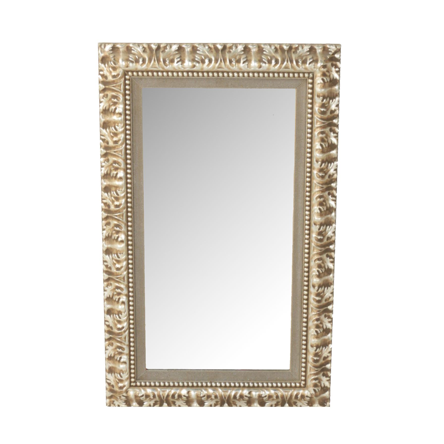 Rectangular Mirror in a Decorative Wood Frame