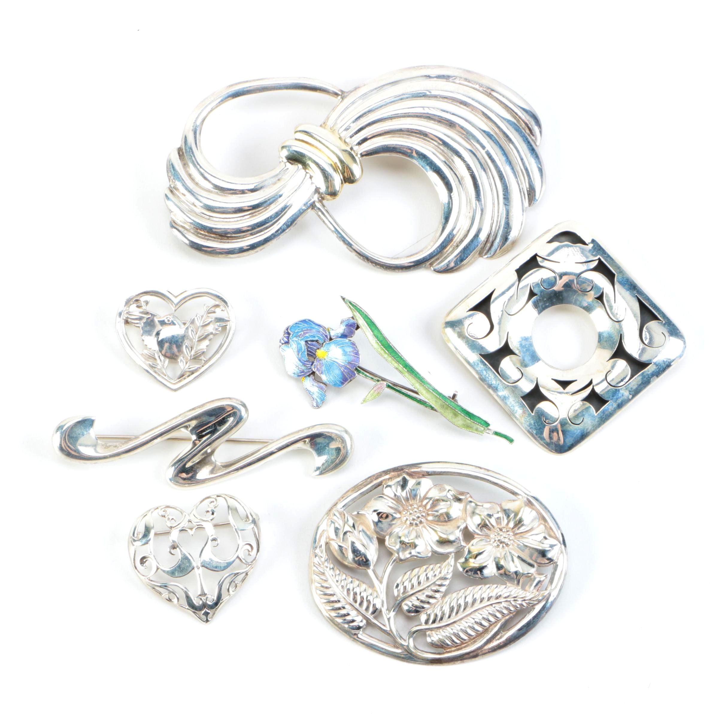 Sterling Silver Brooches Including Danecraft