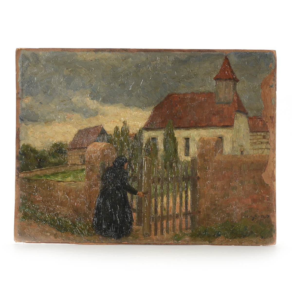 Willy Berthold Original 1909 Post-Impressionist Oil on Board