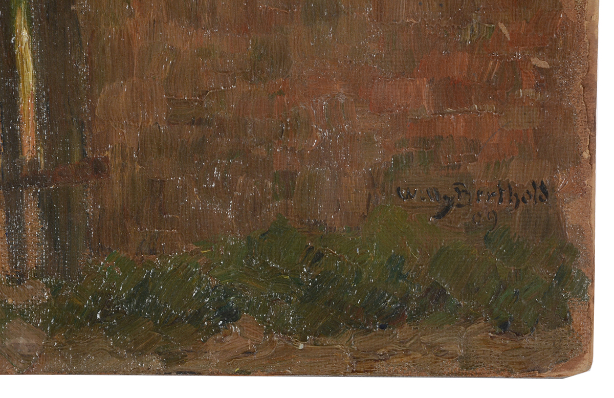 Willy Berthold Original 1909 Post-Impressionist Oil on Board