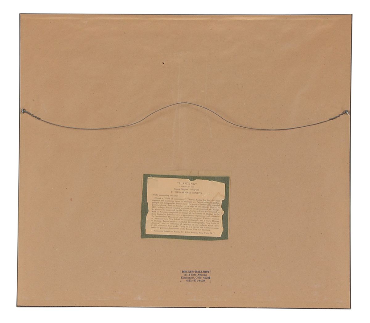 Thomas Hart Benton Signed 1939 Stone Lithograph "Planting (Spring Plowing)"