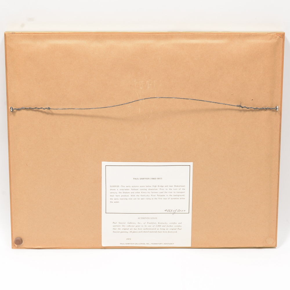 Paul Sawyier Limited Edition Offset Lithograph "Sunrise"