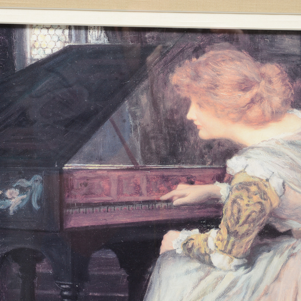 Francis Sydney Muschamp Offset Lithograph "The Music Lesson"