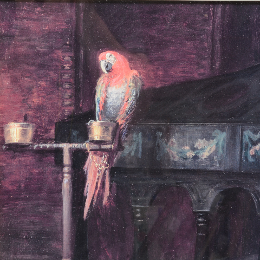 Francis Sydney Muschamp Offset Lithograph "The Music Lesson"