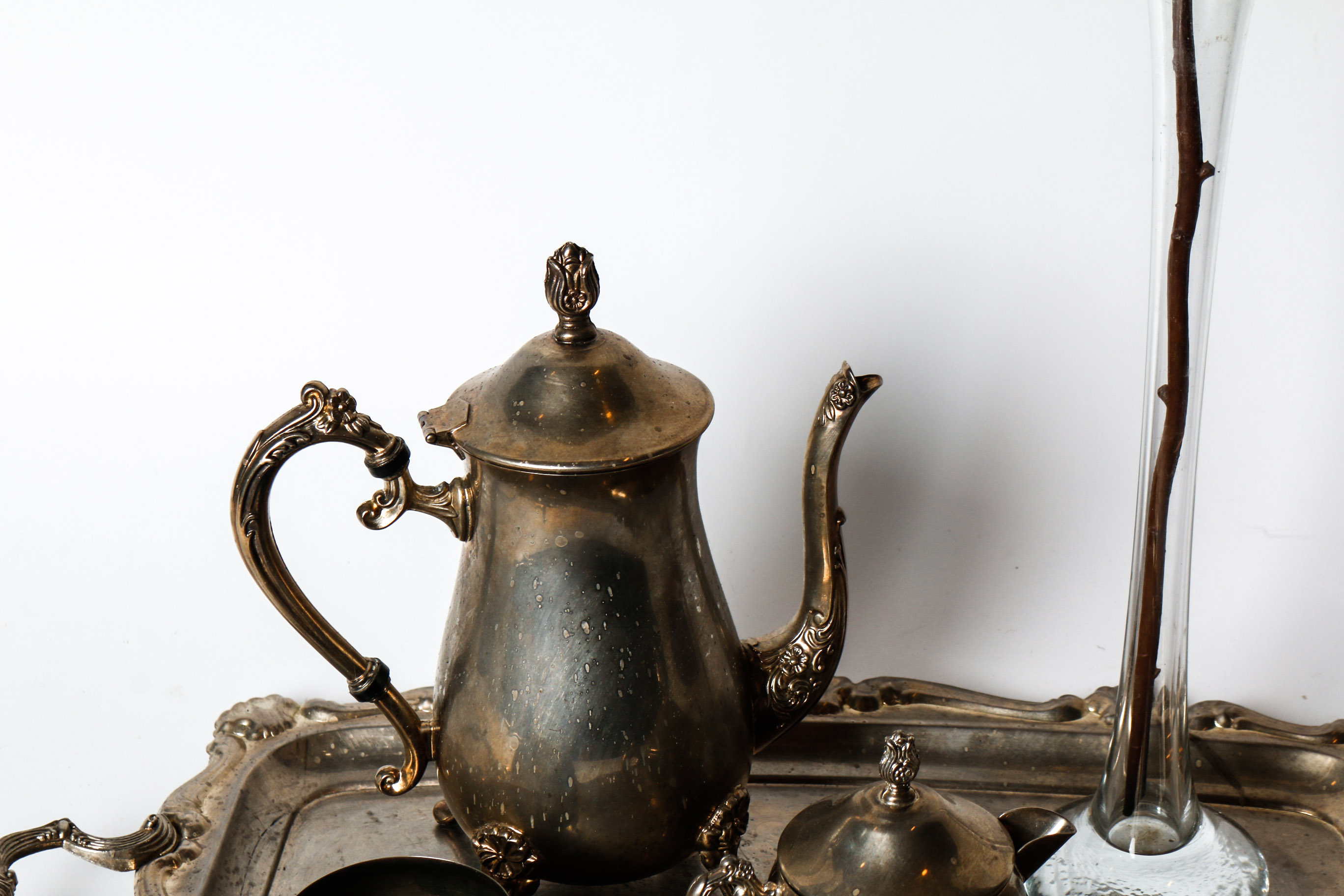 Silver Plated Tray and Tea Set