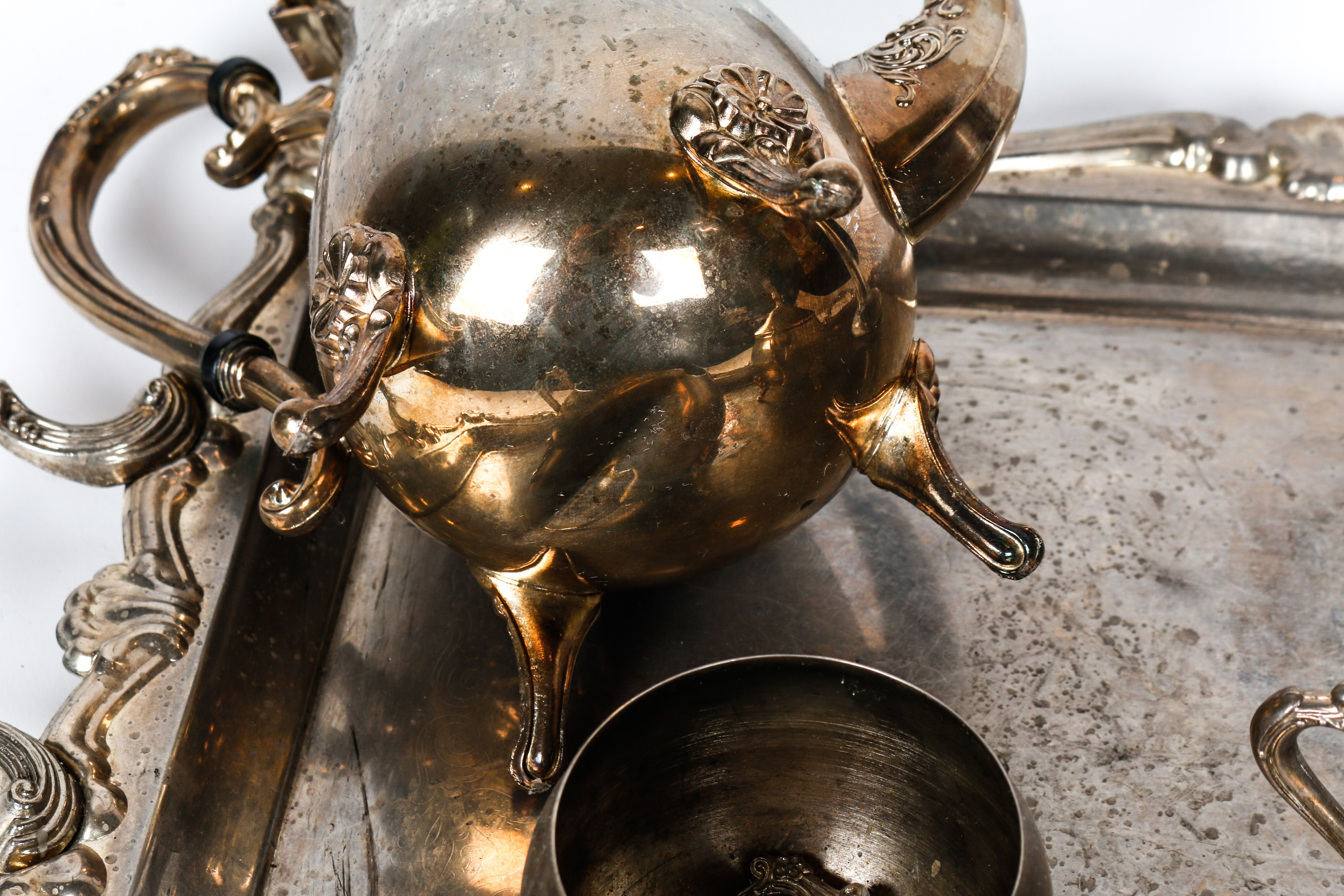 Silver Plated Tray and Tea Set