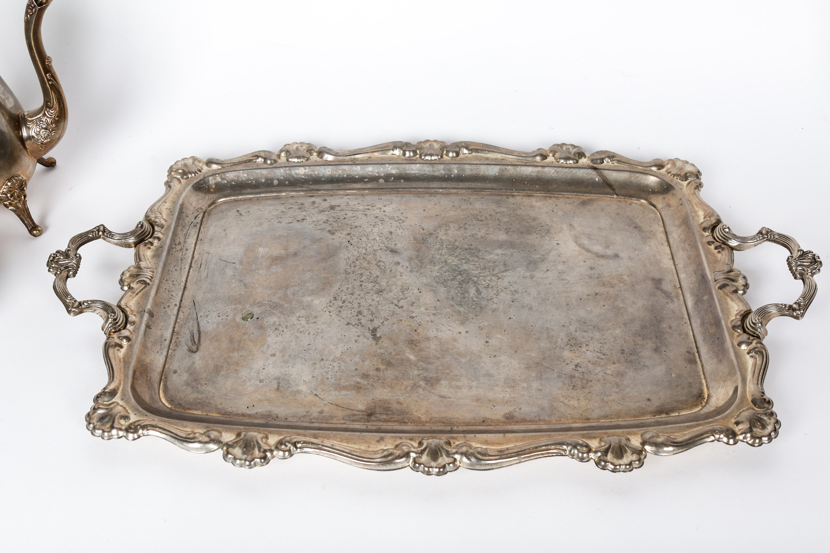 Silver Plated Tray and Tea Set