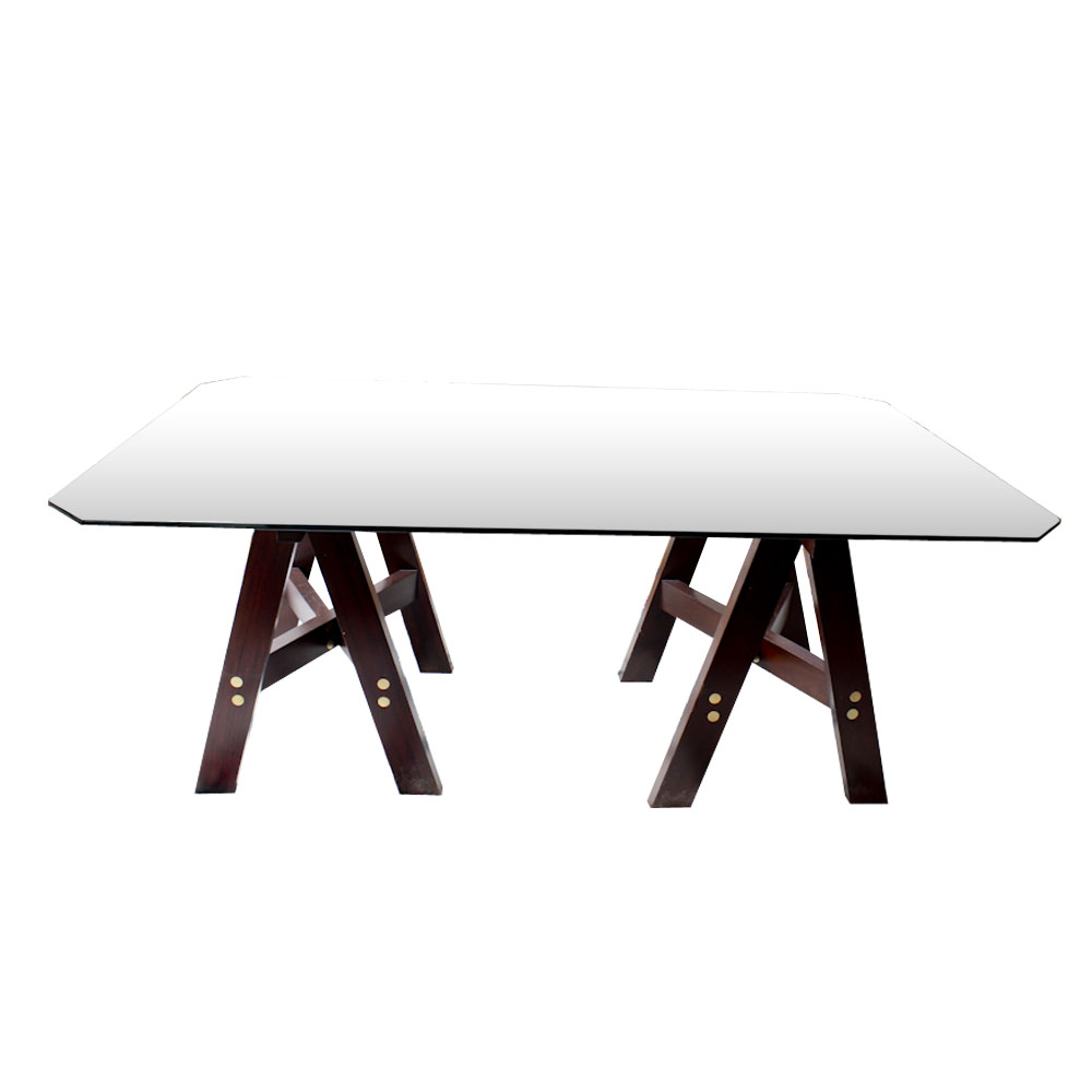 Contemporary Glass Top Dining Table