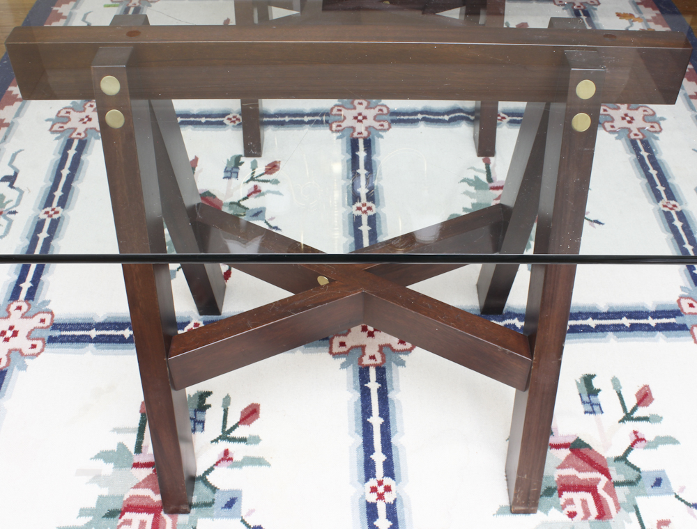 Contemporary Glass Top Dining Table