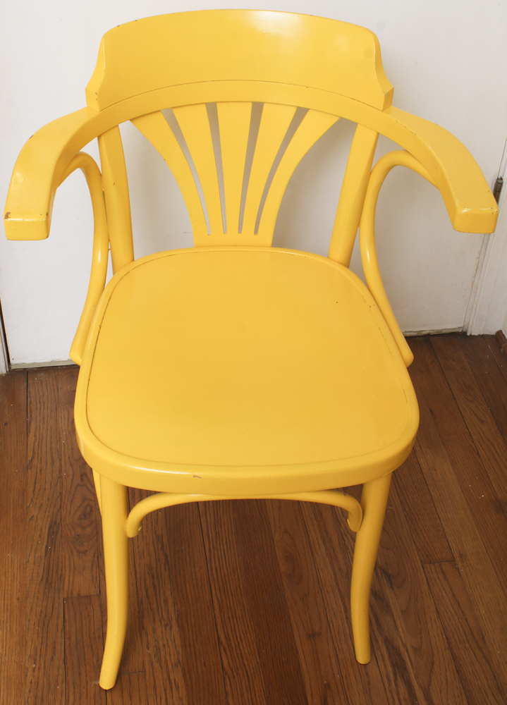 Glass Top Yellow Dining Table and Chairs