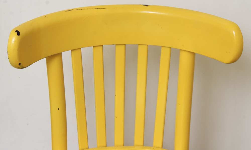 Glass Top Yellow Dining Table and Chairs