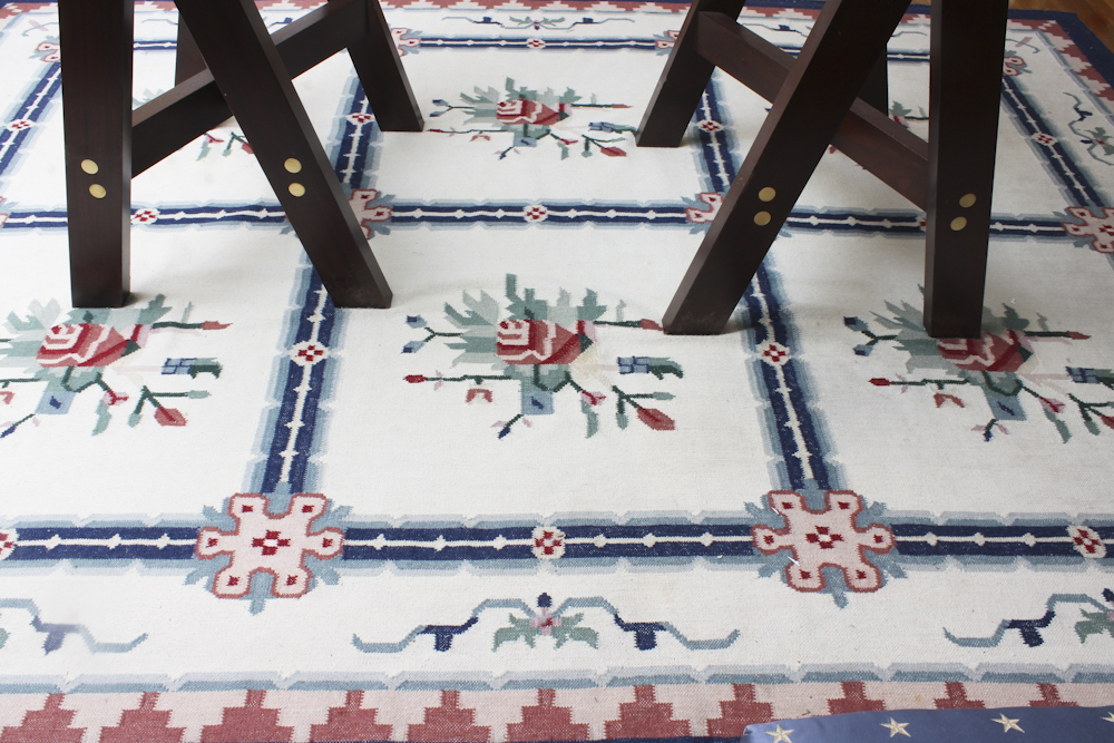 Handwoven Floral Area Rug