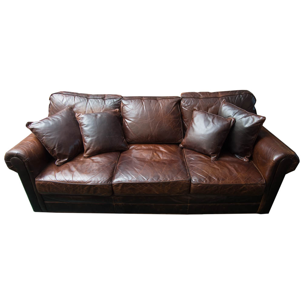 Brown Leather Sleeper Sofa