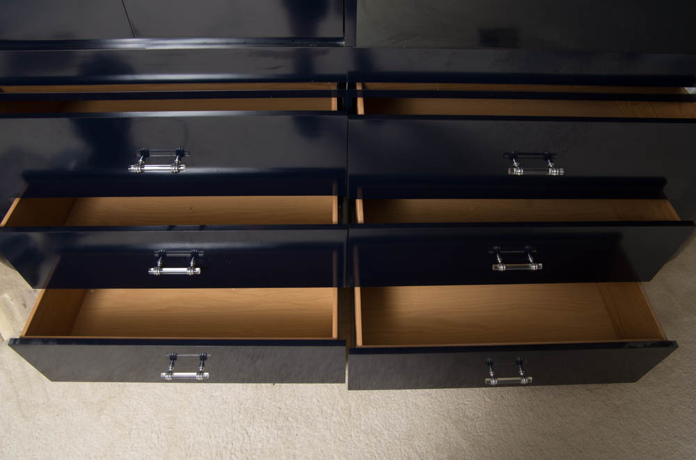 Modern Style Navy Blue Entertainment Armoire