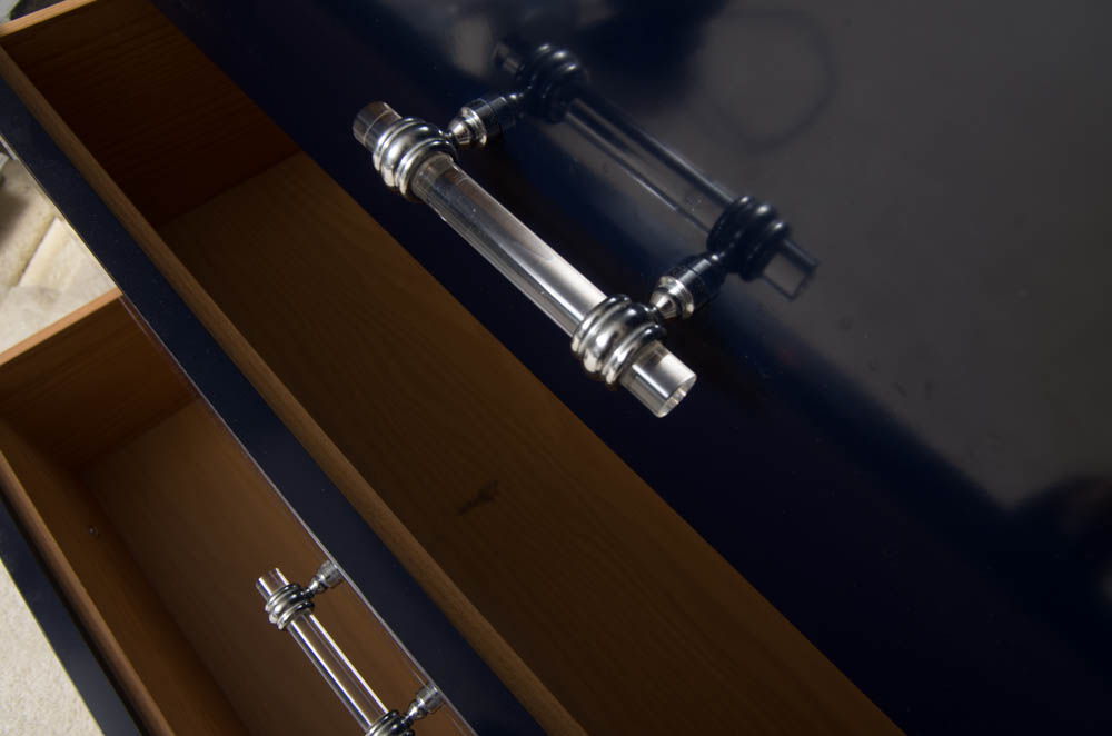 Modern Style Navy Blue Entertainment Armoire