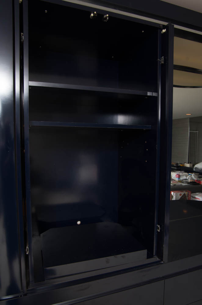 Modern Style Navy Blue Entertainment Armoire