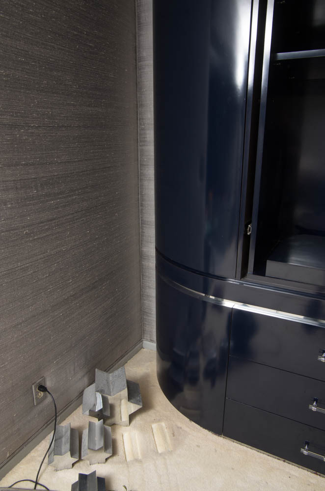 Modern Style Navy Blue Entertainment Armoire