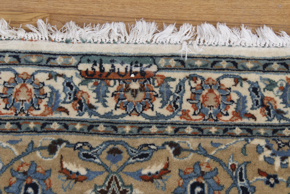 Hand-Knotted Kashan Iranian Area Rug