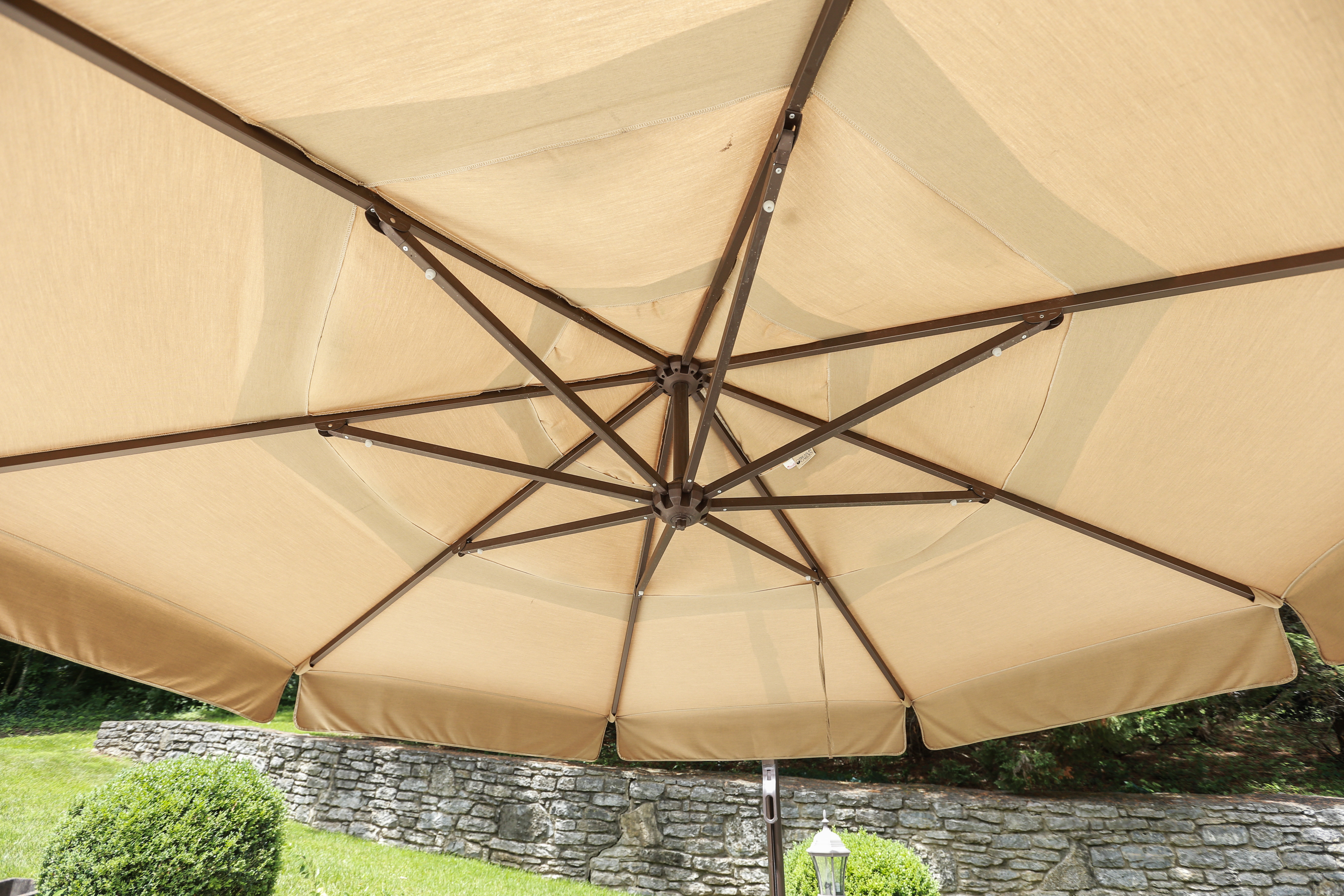 Patio Table with Chairs Set and Cantilever Umbrella