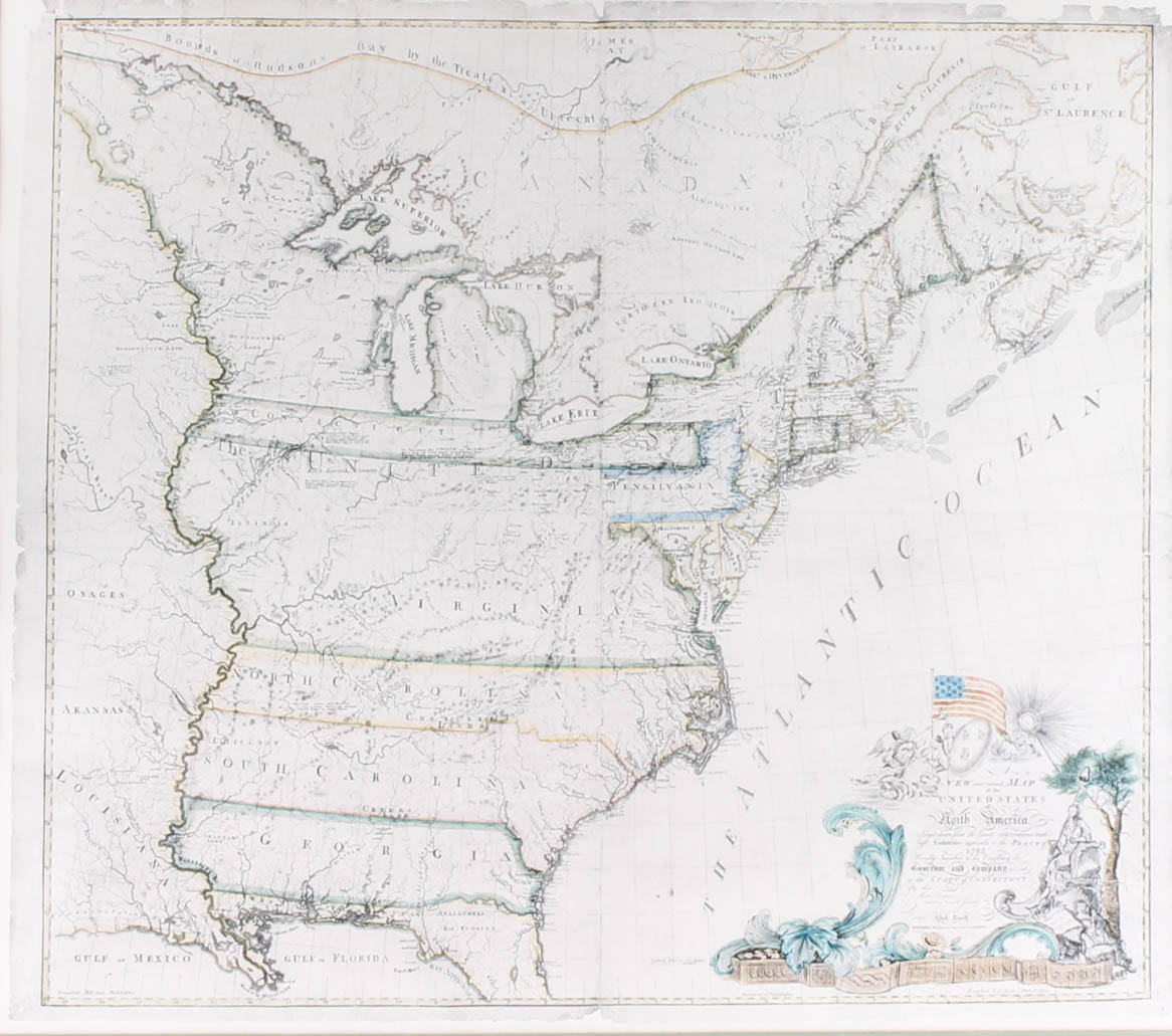Abel Buell Offset Lithograph of United States Map